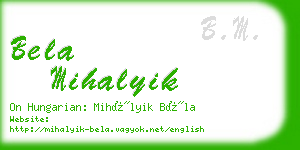 bela mihalyik business card